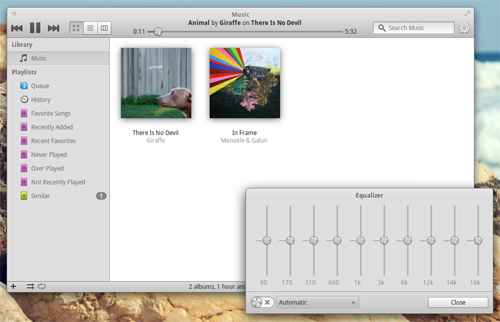 Noise, music player di Elementary OS Luna