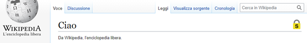 Il link Discussione per proporre modifiche a Wikipedia