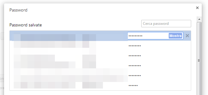 Password in bella mostra