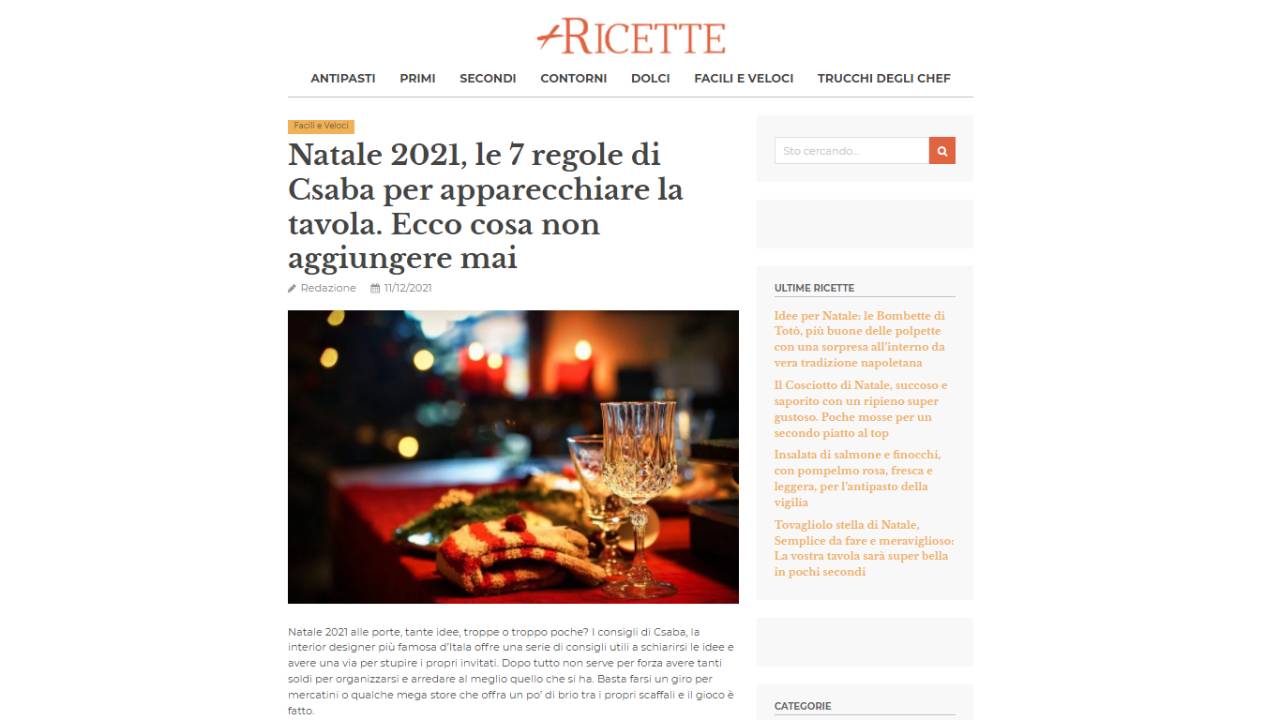 sito più ricette