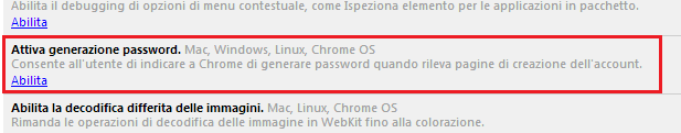 Generare password con Google Chrome
