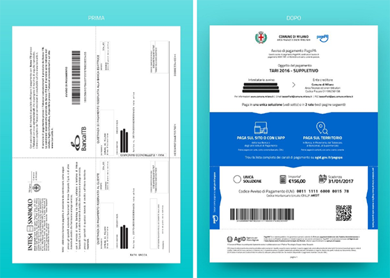 Vecchia e nuova bolletta dopo l'adesione a PagoPA