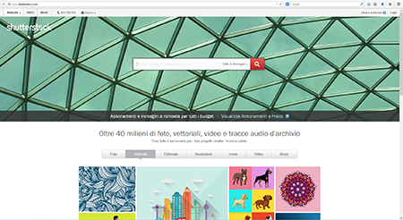 Homepage di Shutterstock
