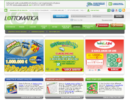 la sezione del sito di Lottomatica dedicata al gioco del lotto 