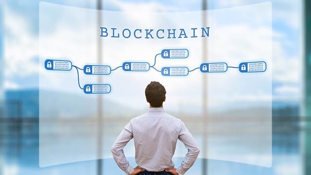 persona che lavora con la blockchain