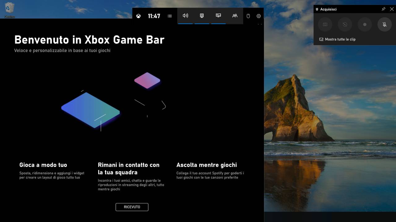 xbox game bar registrare video