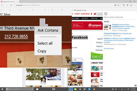 Cortana su Microsoft Edge