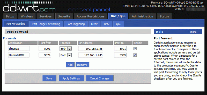 Port forwarding