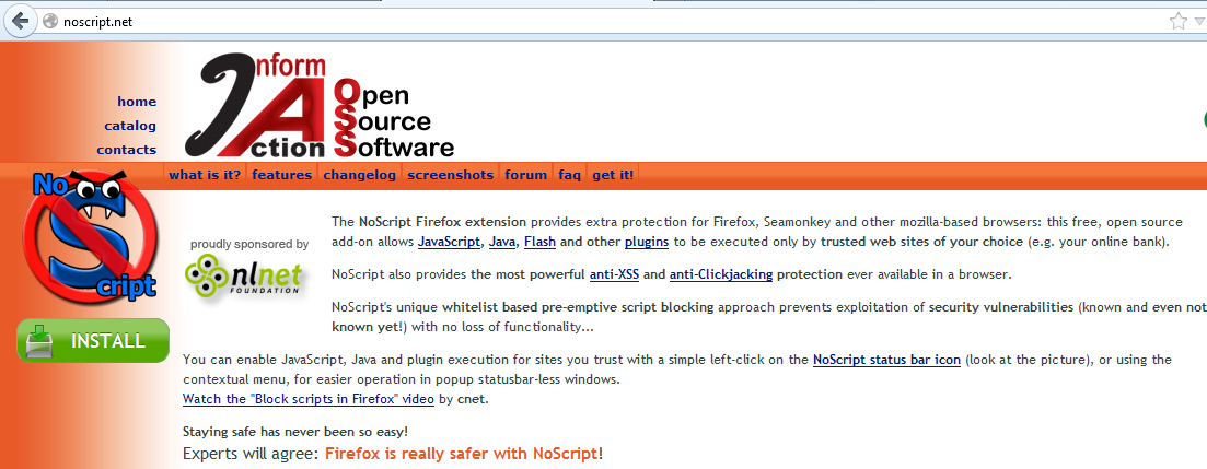 Installare NoScript