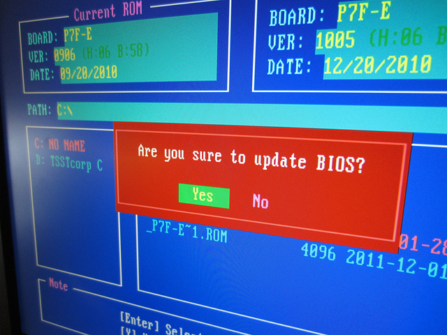 Aggiornamento del BIOS in corso