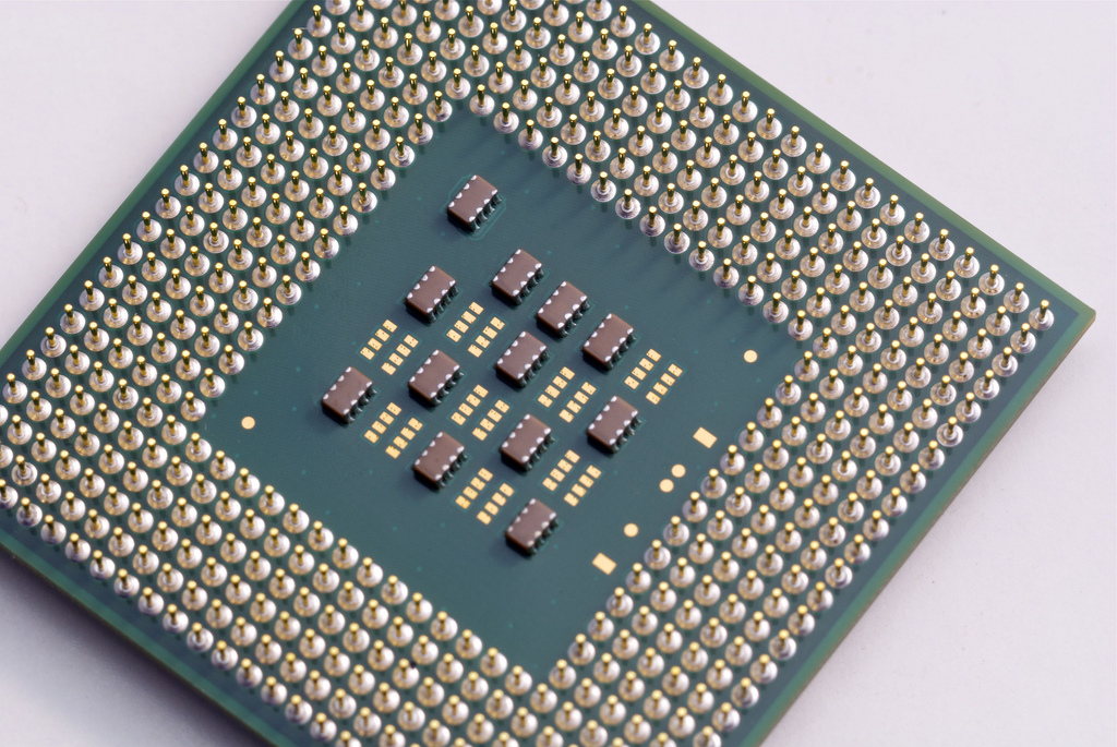 Primo piano di un processore Intel