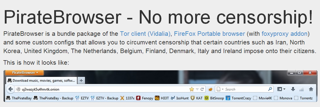 Pirate Browser, il browser di Pirate Bay