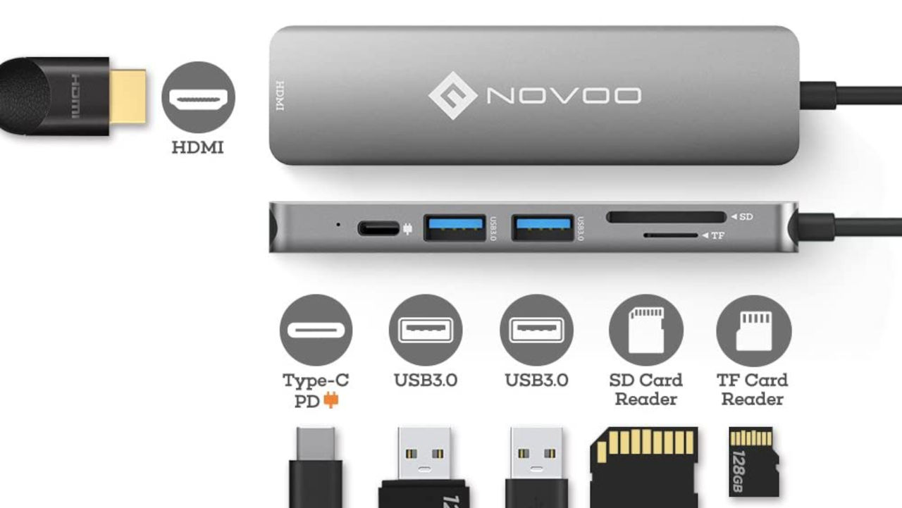 Hub USB C NOVOO con ricarica 100W