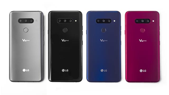 LG V40 ThinQ nelle quattro colorazioni in cui è disponibile