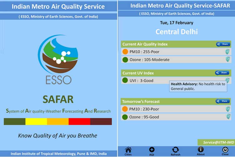 Safar air - app rileva inquinamento