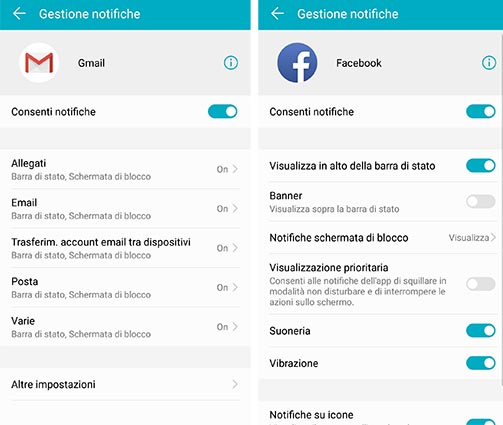 Gestione notifiche Android Oreo 8