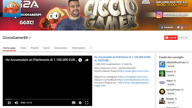 cicciogamer 89 canale youtube