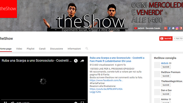 the show canale youtube