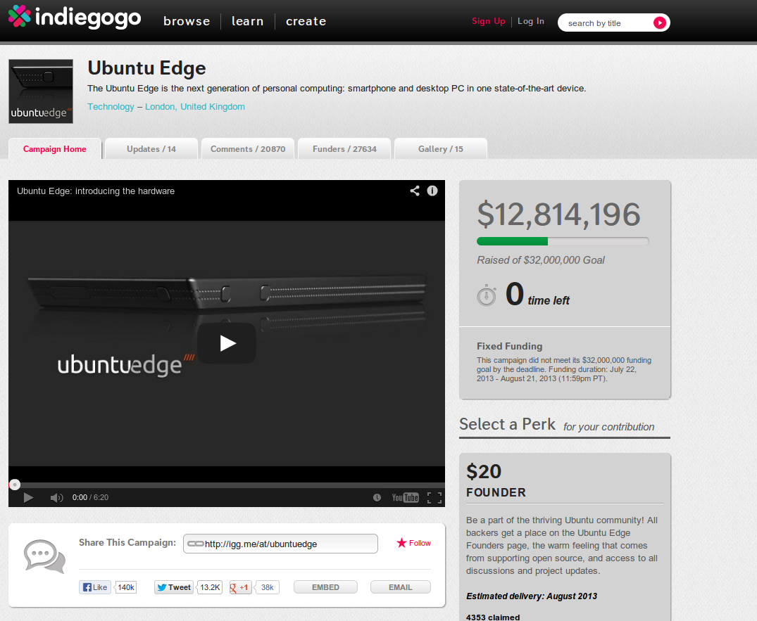 Ubuntu edge crowdfunding