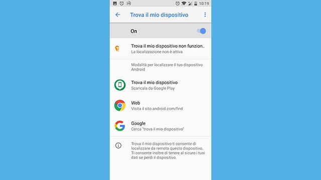 trova il mio dispositivo