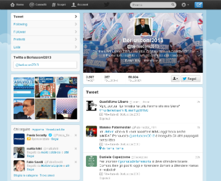 l'account Twitter @berlusconi2013