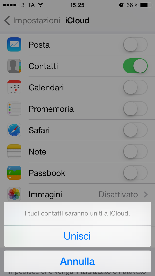 Esportare i contatti con iCloud