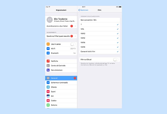 Bloccare l'accesso ai film su iCloud