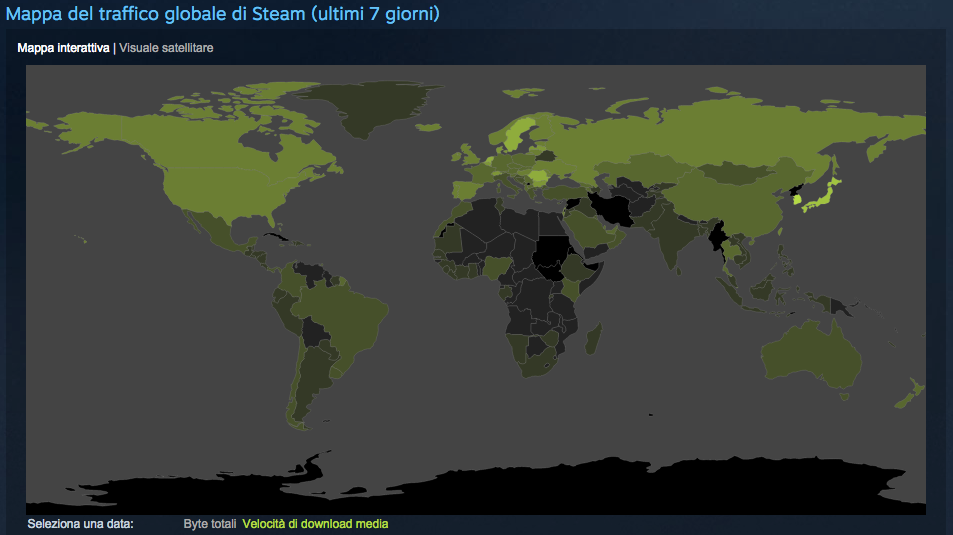 Mappa della velocità di Steam