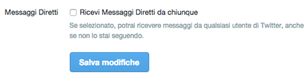 Accettare direct message