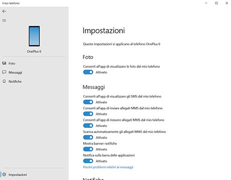 impostazioni il tuo telefono