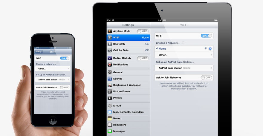 Interfaccia di configurazione AirPort per iPhone e iPad