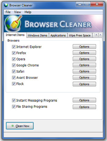 Come si elimina la cronologia con Browser Cleaner