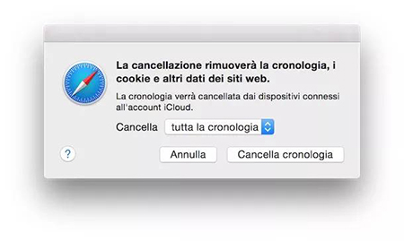 Come si elimina la cronologia con Safari