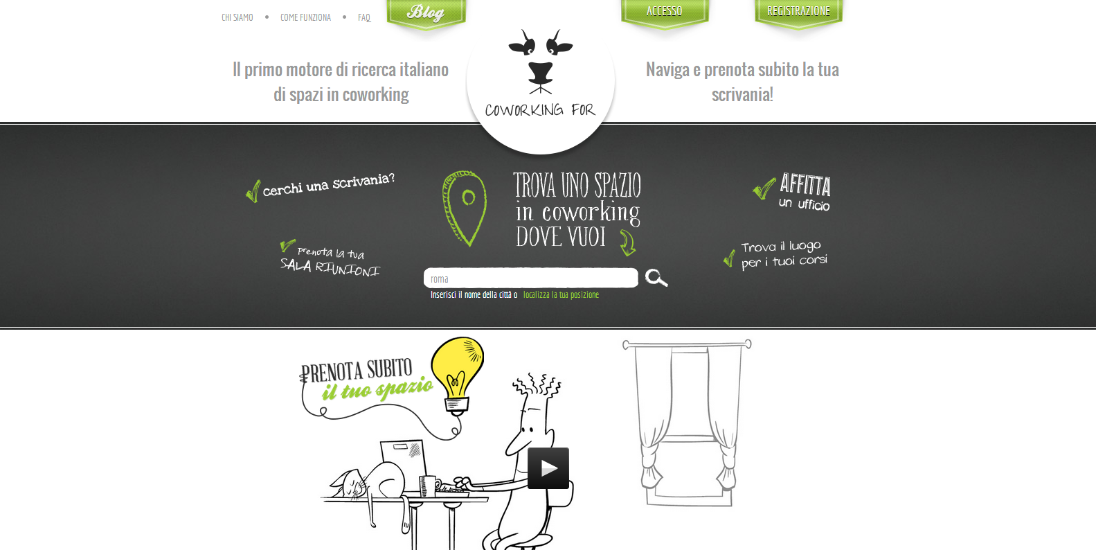 Homepage di Coworking For