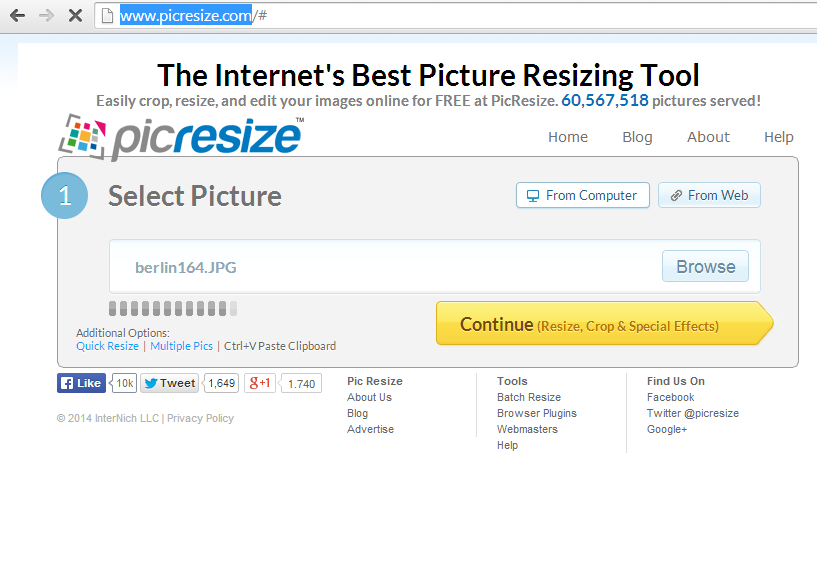 Ridimensionare le immagini con PicResize