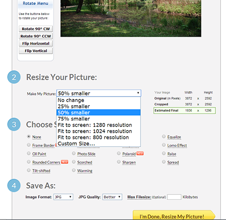 Ridimensionare le immagini con PicResize