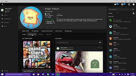 Bacheca personale su Xbox App per Windows 10