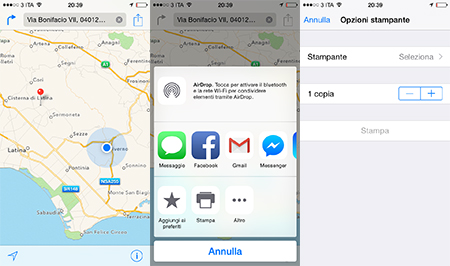 Stampa con iPhone e AirDrop