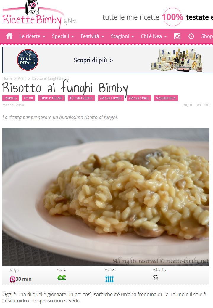 Risotto ai funghi con Bimby