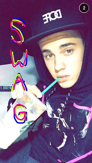 Justin Bieber su Snapchat
