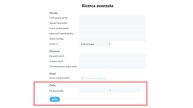 richiedi per data