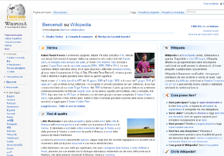 l'homepage di Wikipedia
