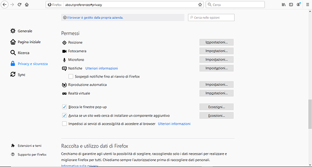 Permessi Firefox
