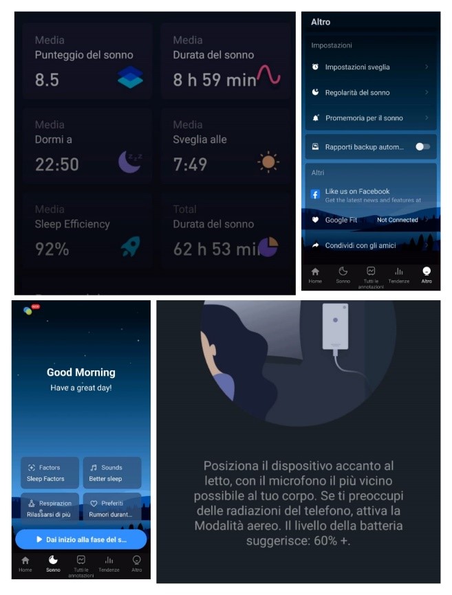 Sono diverse le app gratuite o a pagamento che consentono il monitoraggio del sonno