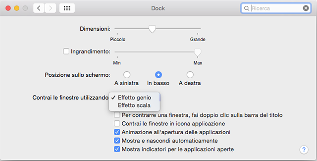 Disabilitare gli effetti grafici del Mac