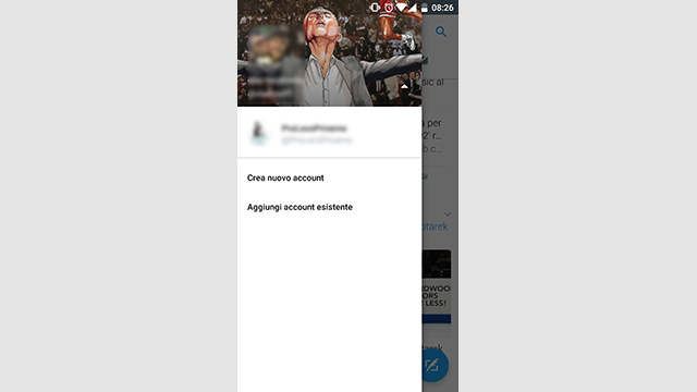 gestire più account twitter android